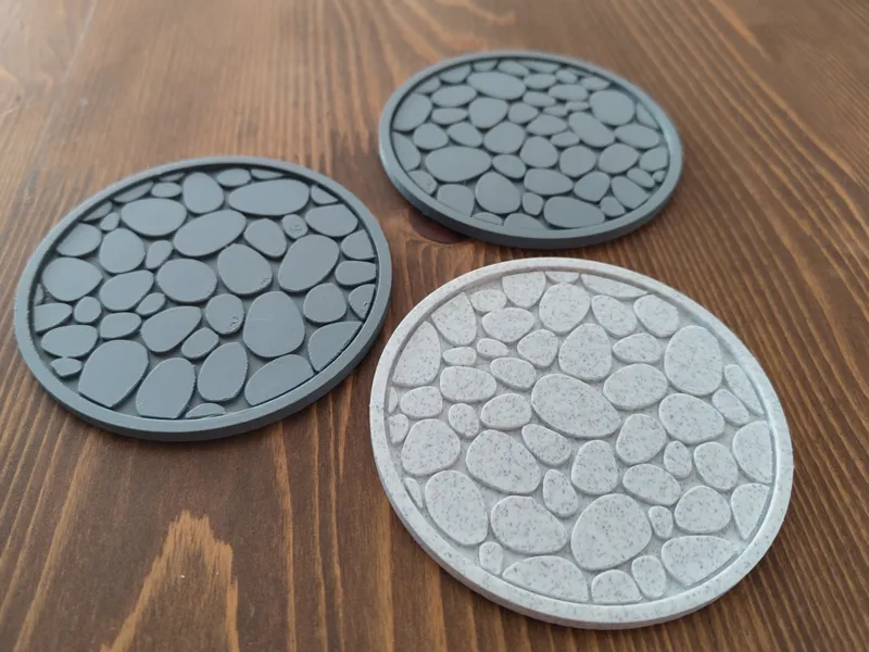 Rock path Coasters/Posavasos - Round shape