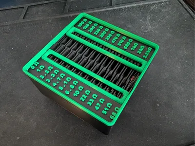 Gridfinity Ridge Style Resistor Bin