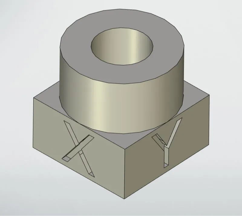 XYZ 20mm Calibration Cube with cylinder