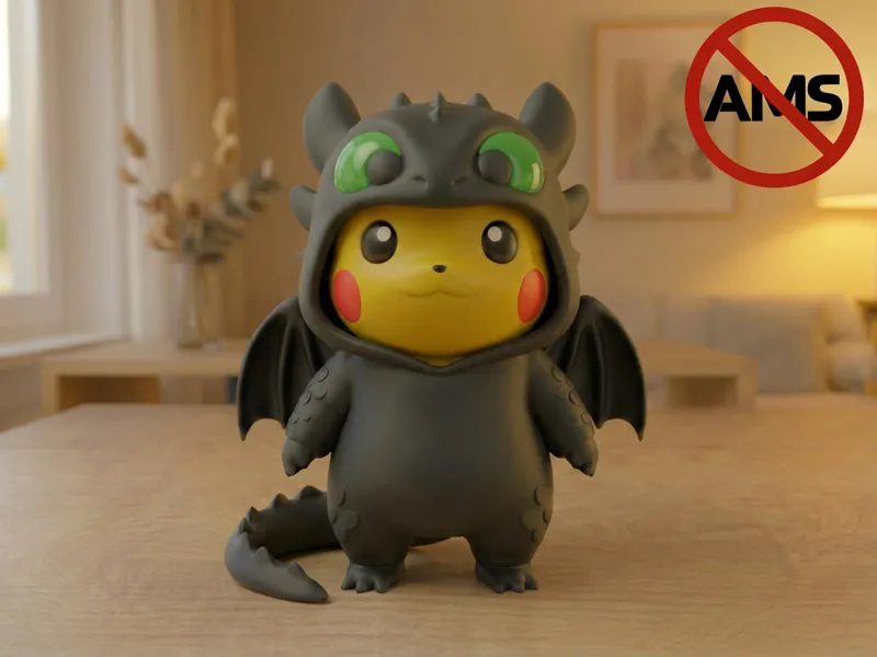 Pikachu x Toothless Figurine AMS + No AMS Versions