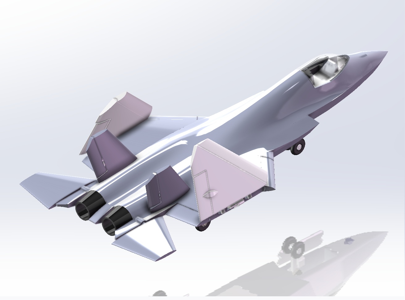 Miniatura 1 do modelo 3D 五代机 舰载机 J35  全动接装版，起落架可折叠，机翼折叠,长约320mm