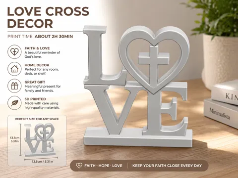 Letrero o emblema decorativo: Love jesus — referencia de MakerWorld