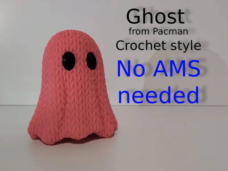 Ghost from Pacman in crochet style