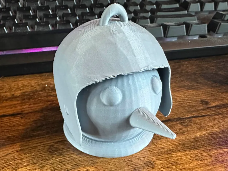 Helmet Head Snowman Ornament