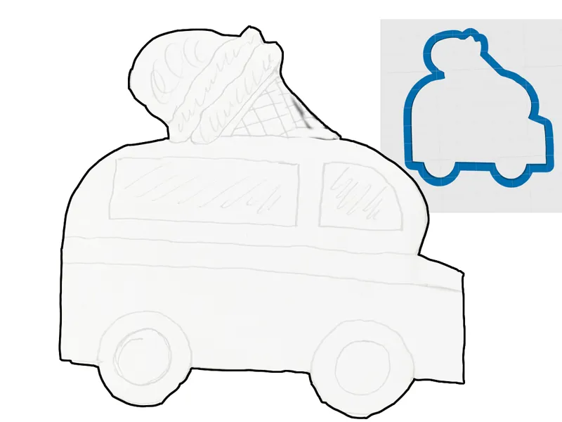 Ice cream truck cookie cutter