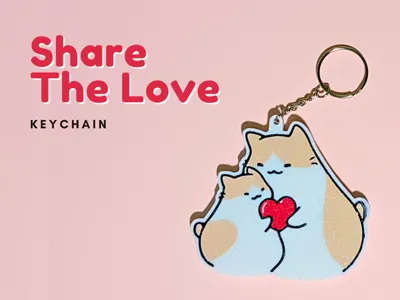 Share The Love Cat Keychain