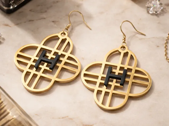HunterX Emblem H Drop Earrings Kpop Signature H