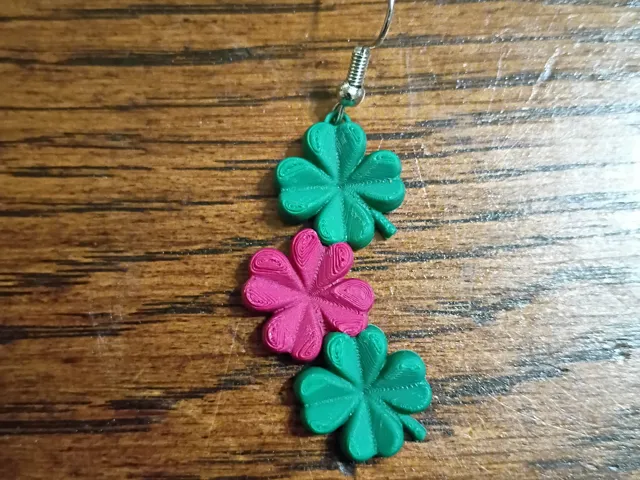 Saint Patrick's Day Triple Clover Earring