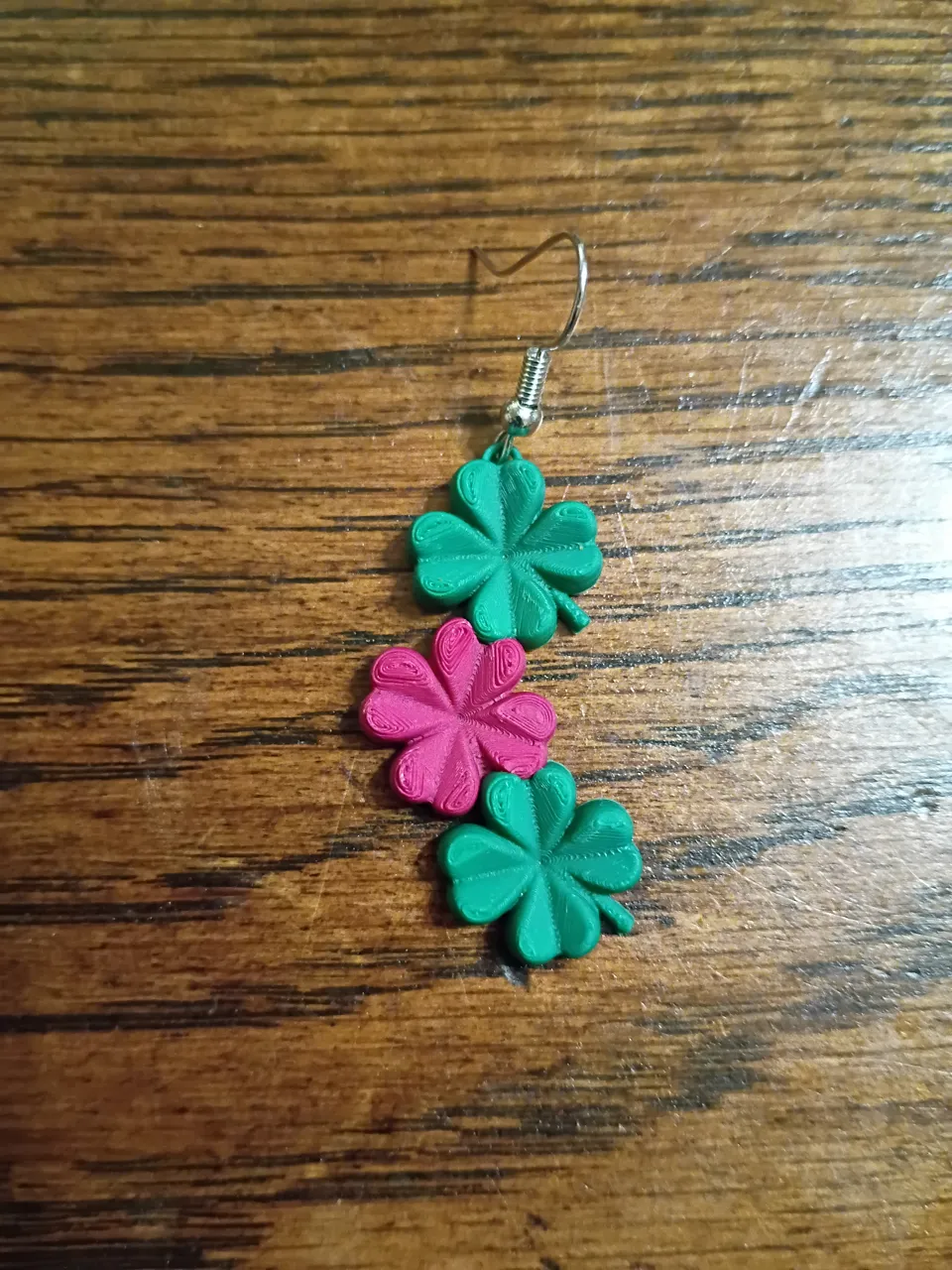 Saint Patrick's Day Triple Clover Earring view 3