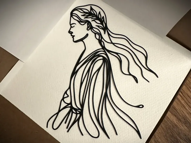 Wall Art Beautiful Woman with Long Hair in Robe