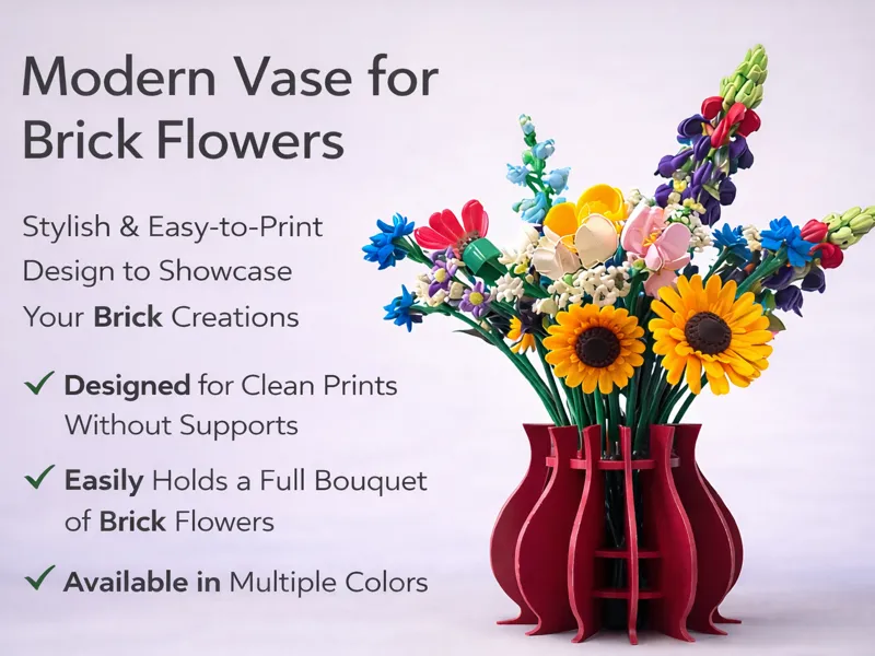 Modern vase for Brick or plastic flowers