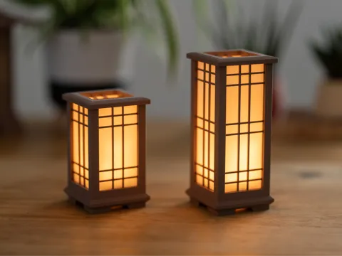 Accesorio de iluminación decorativa: Mini Japanese Shoji Tea Light Lantern — referencia de MakerWorld