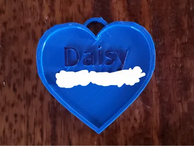 Heart-Shaped Pet Name Tag