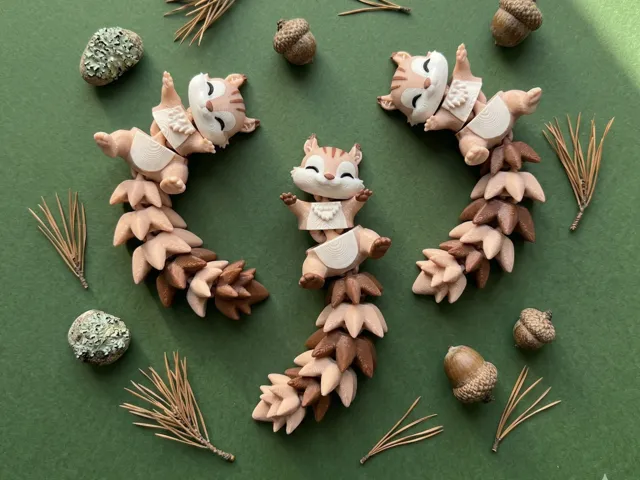 Fluffy Tail Cute Flexi Squirrel - Toy / Keychain