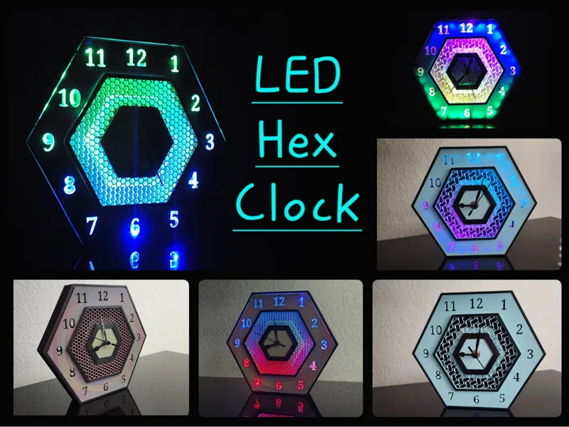 Hex Clock with LED Kit AKA "The Mullet of Clocks"