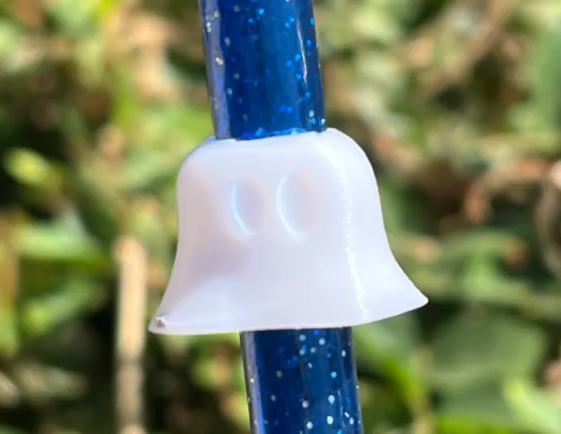3D Ghost Straw Charm