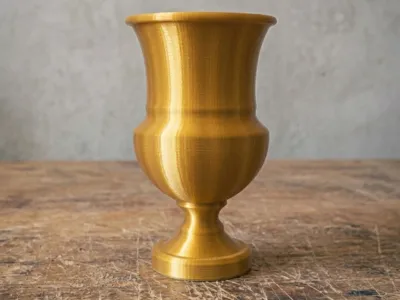 Gold Silk Plant Vase Pot with Drain Hole