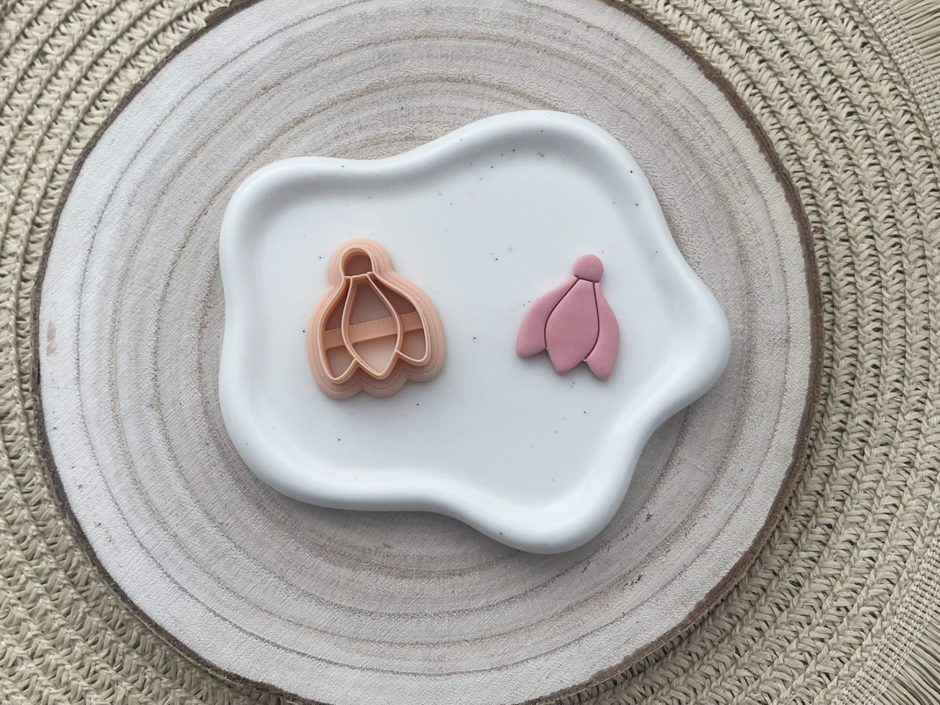 Snowdrop Polymer Clay Earrings Cutter