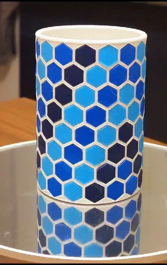 Pen Holder with multicolor Hexagons