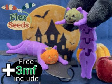 Flexi Pumpkin cat (Print-in-place)