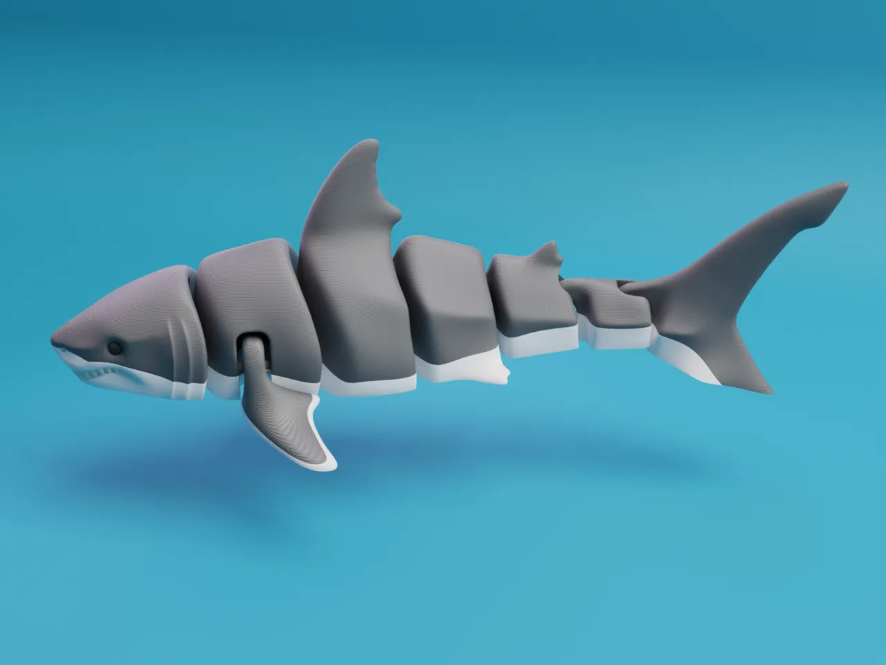 Articulated Great White shark view 2
