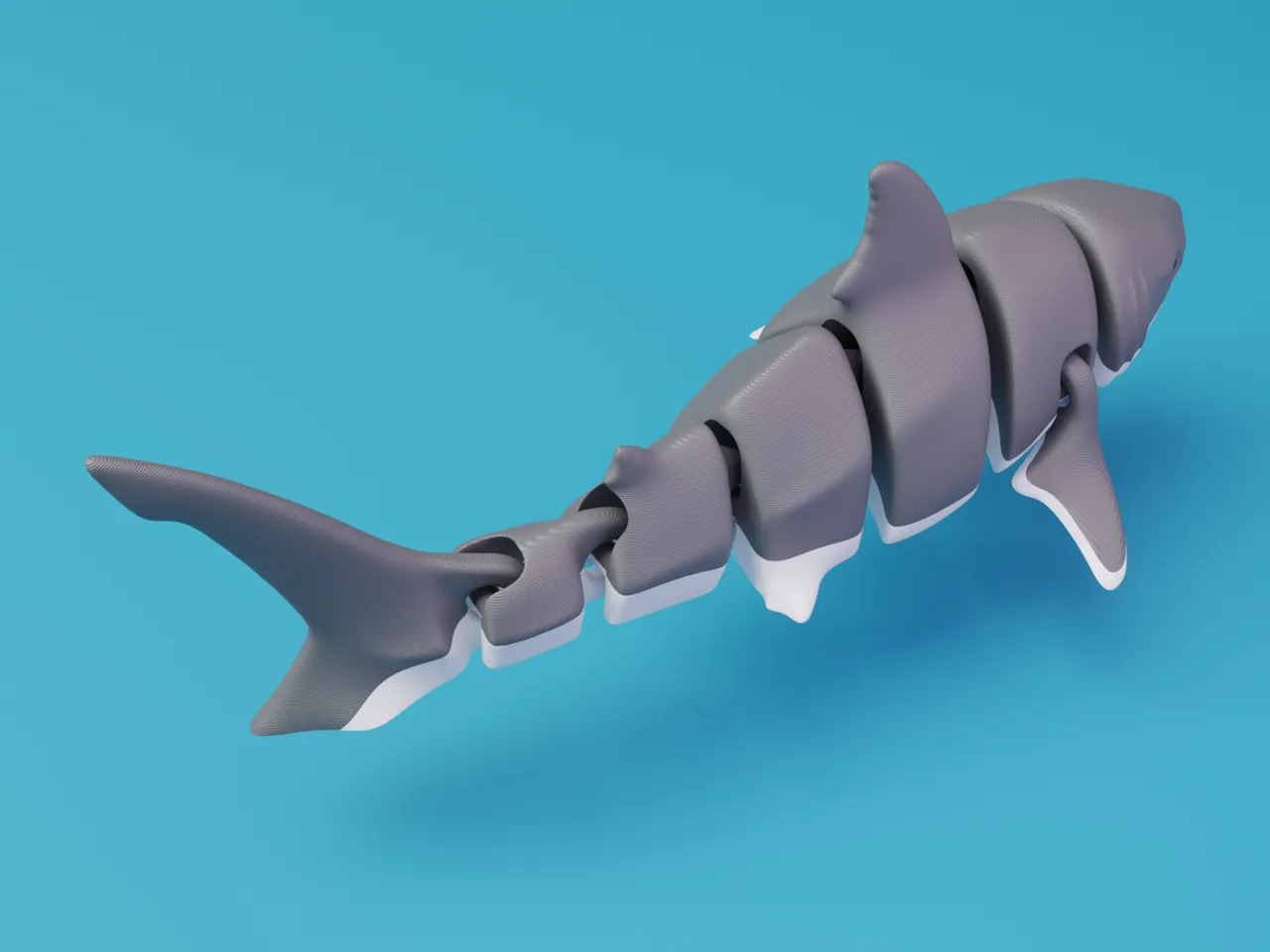 Articulated Great White shark view 3