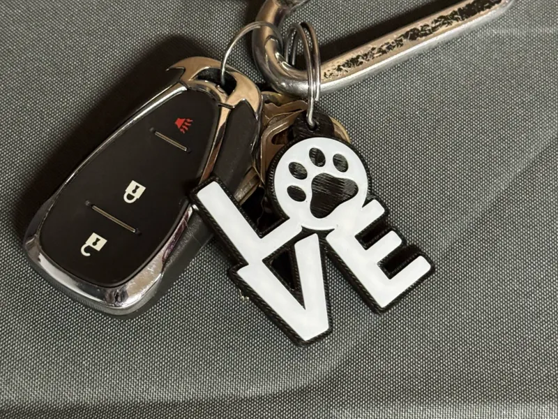 Love Dog Paw Keychain