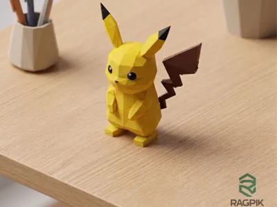 Pokémon Low Poly Pikachu Figurine