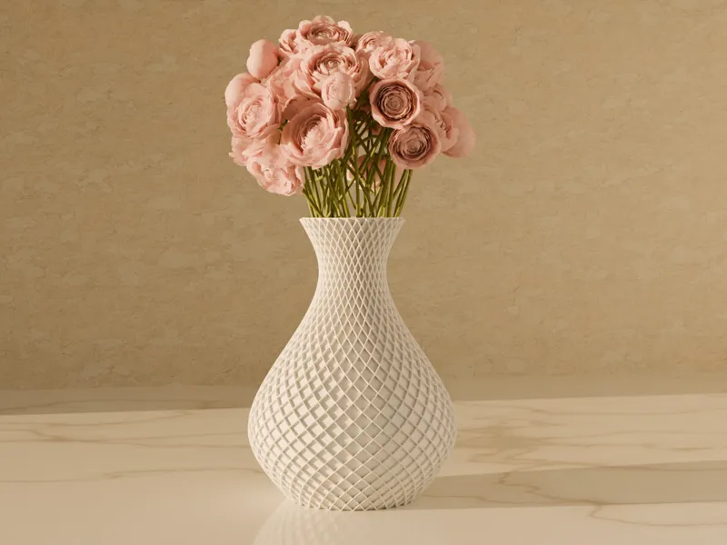 Pear Shaped Vase with Crossing Lines