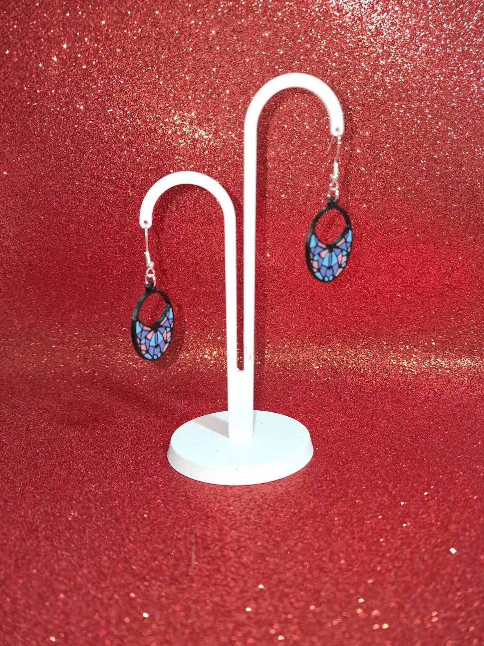 Colored glass earrings view 3