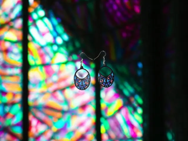 Colored glass earrings