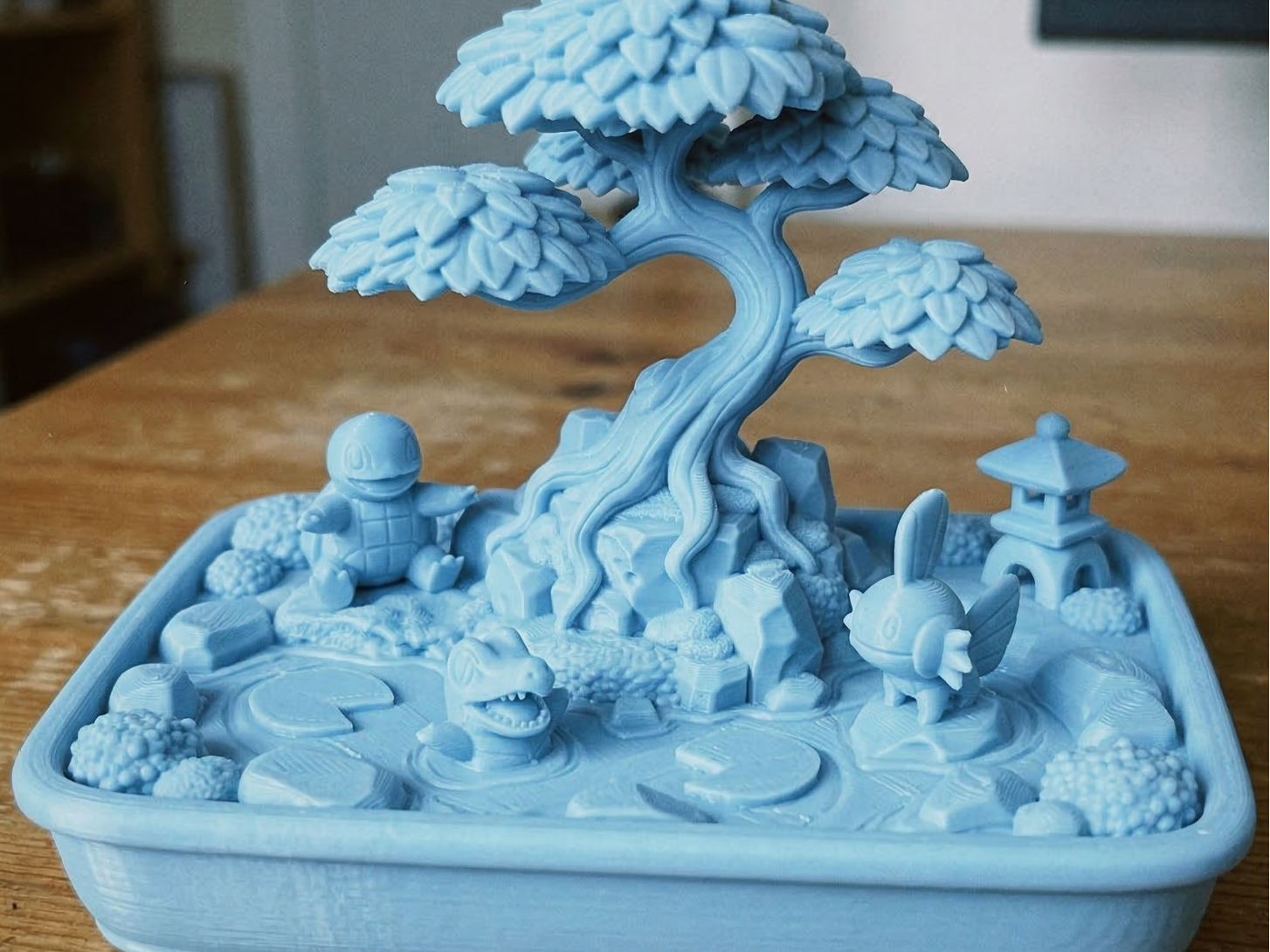Pokemon Water Starter Pond Bonsai Diorama