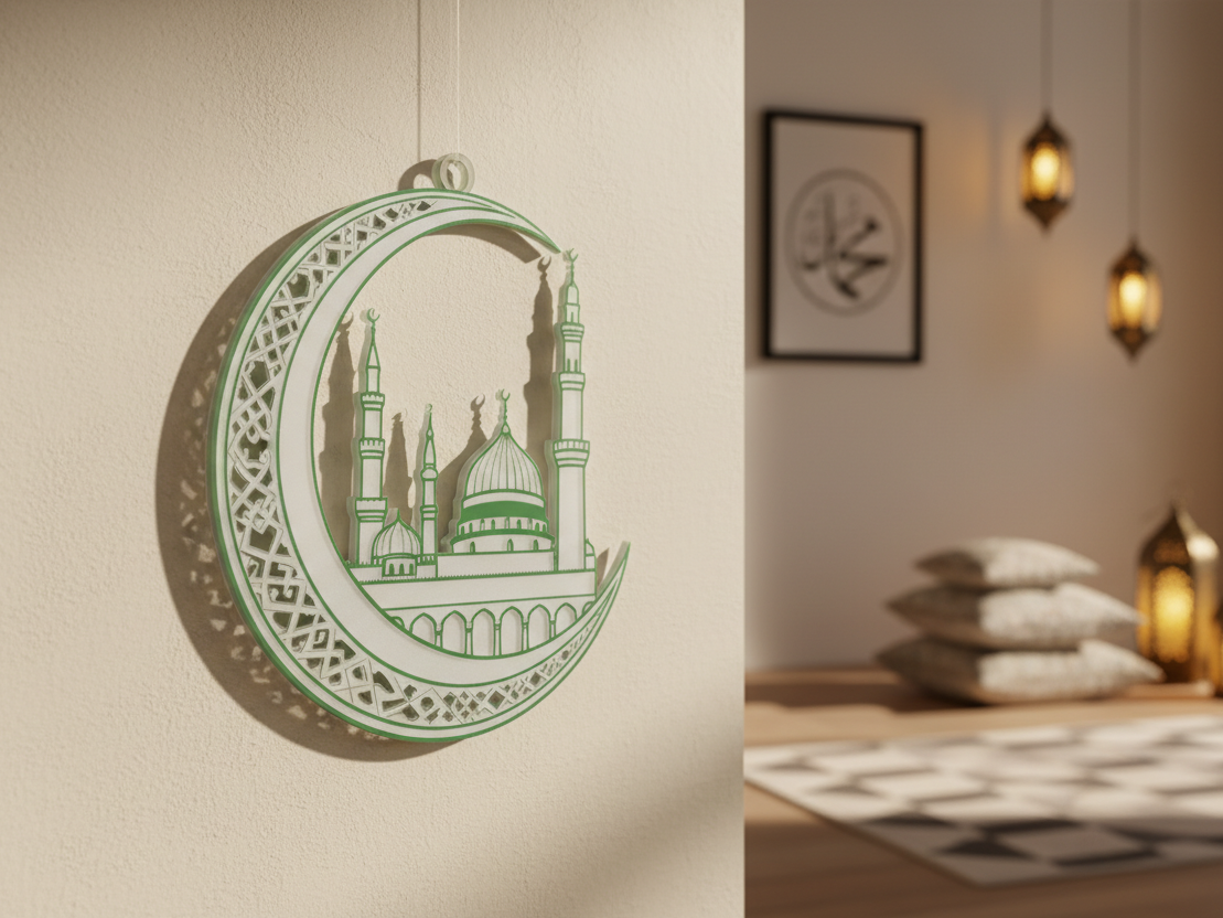 Ravza Crescent Islamic Wall Decor–Home Decoration