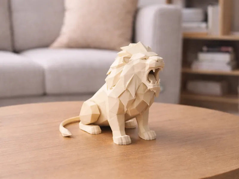 Low-Poly Lion – Decorative 3D Print