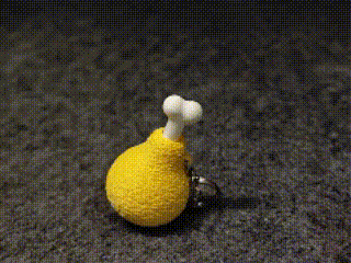 Fried Chicken Drumstick Clicker Keychain