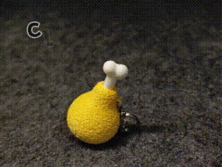 Fried Chicken Drumstick Clicker Keychain