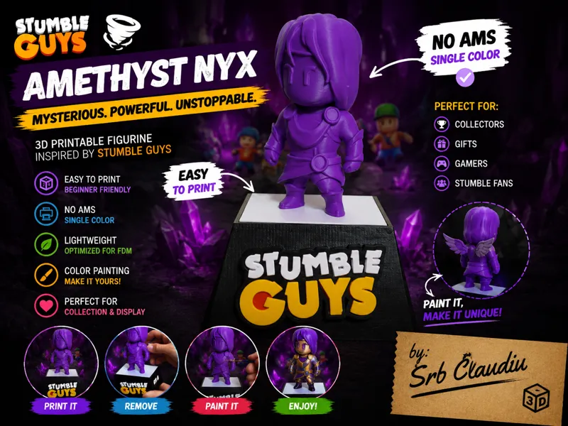 Stumble Guys Amethyst NYXl With base