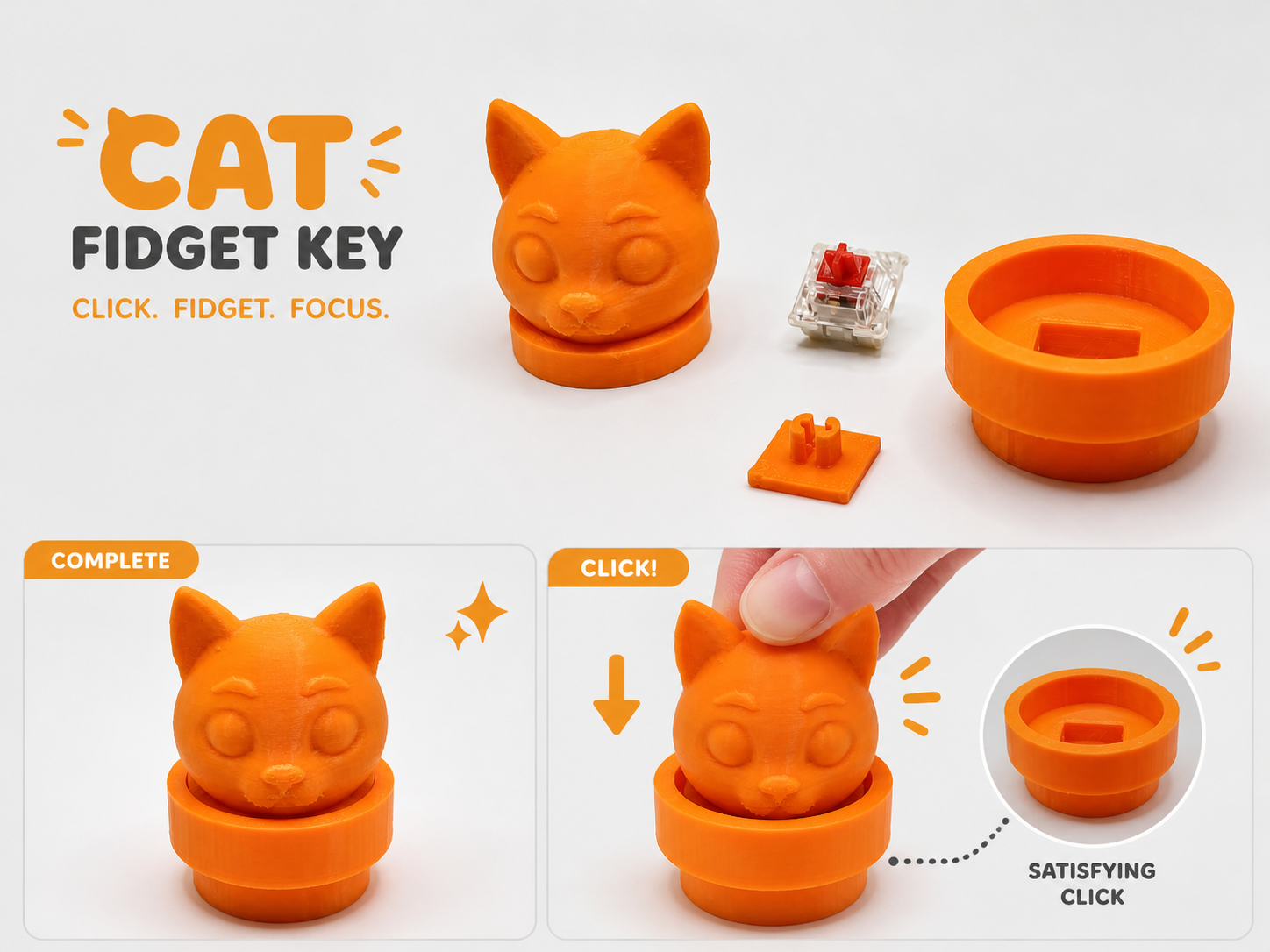 CAT Clicky Button Fidget Toy Clicker