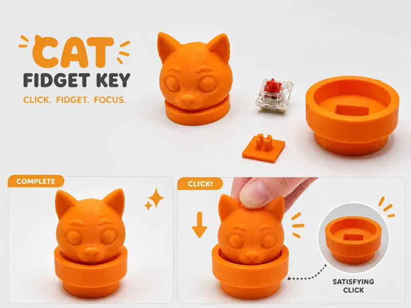 CAT Clicky Button Fidget Toy Clicker