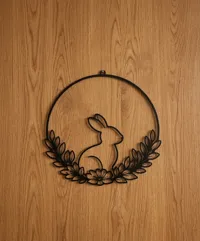 Couronne de Pâques lapin, déco murale filigrane — photo 3