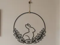 Couronne de Pâques lapin, déco murale filigrane — photo 2