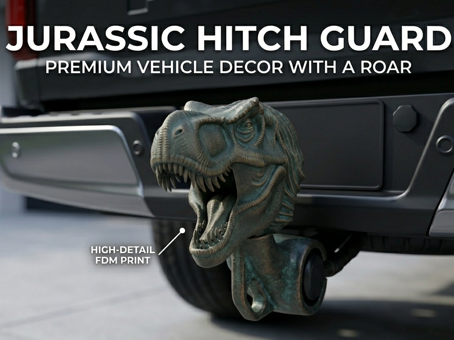 Jurassic T-Rex Hitch Guard –  2" Tow Cover
