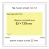 Maximum printable area 85X130mm