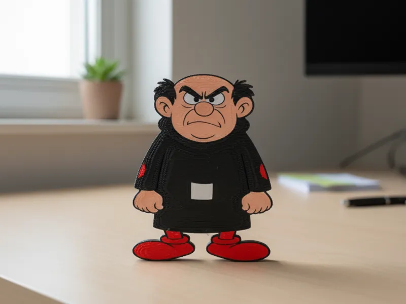 Gargamel Zangado - Impressão 3D Multicolorida