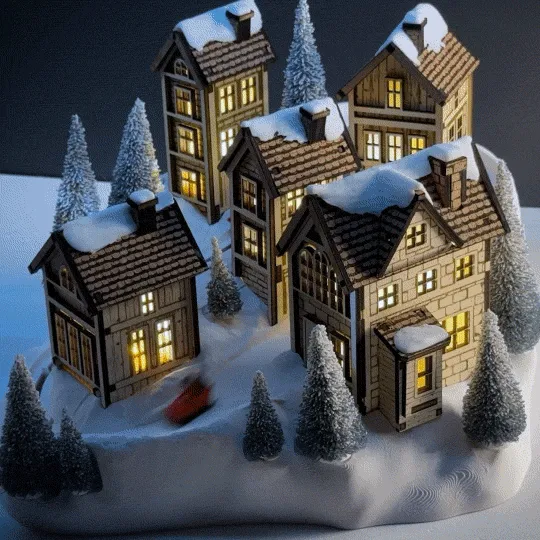Winter Village – Sled Hill Diorama view 4