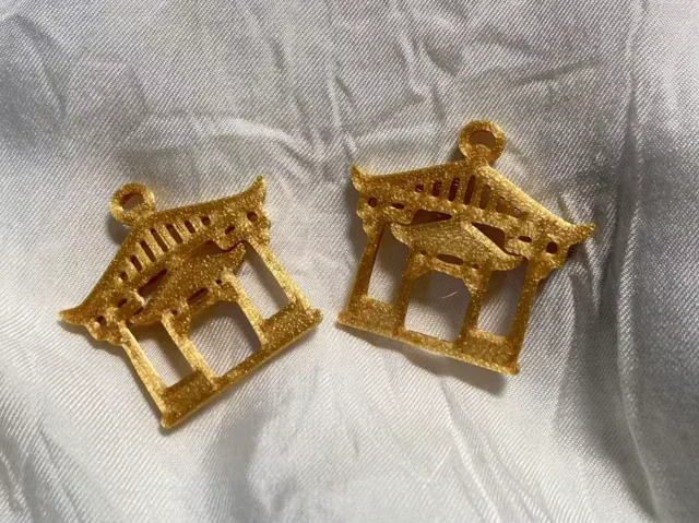 中式古典房屋耳环