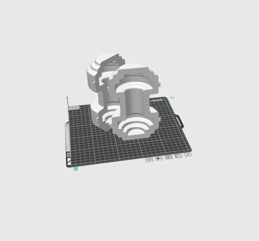 Dumbel Rice Mold - Easy Print for fun view 3