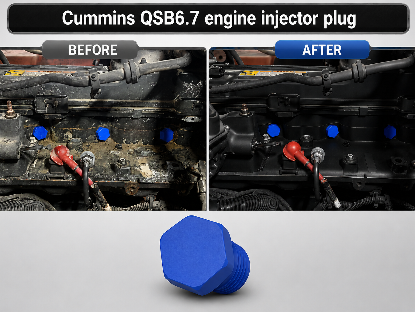 Cummins QSB6.7 engine injector plug