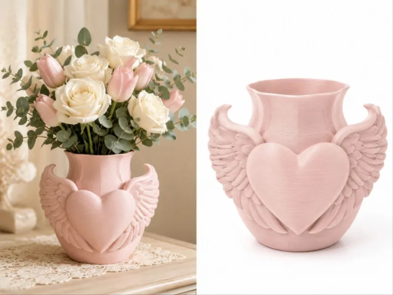Blush Heart Wing Vase