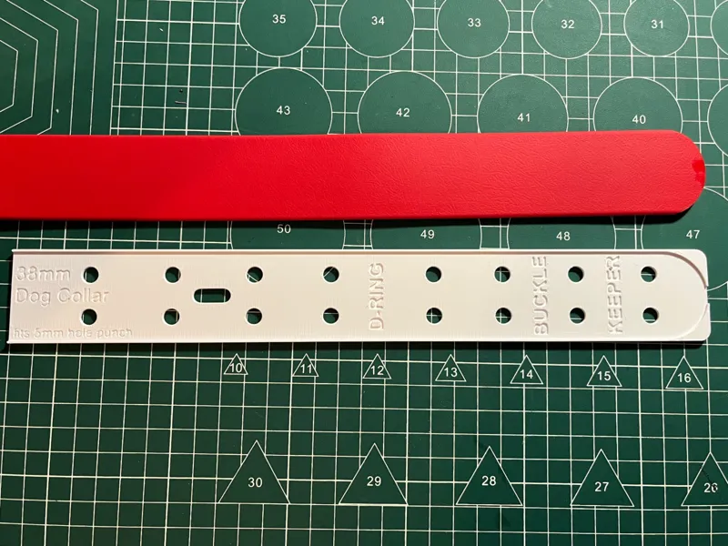 Biothane/Leather 38mm Dog Collar Pattern